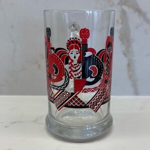 Vintage Dominion Flamenco Dancers Mug Stein 12 Oz. Barware Red and Black
